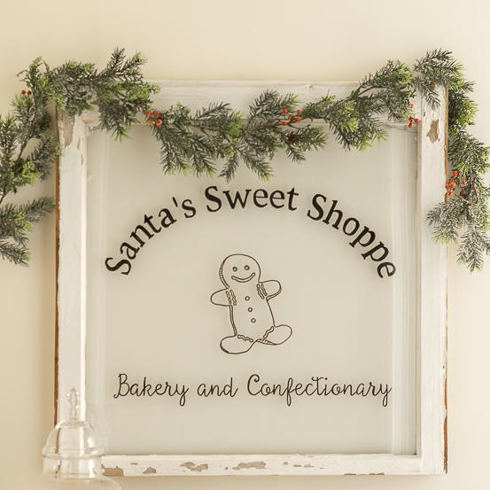 DIY Santa's Sweet Shoppe Bakery window