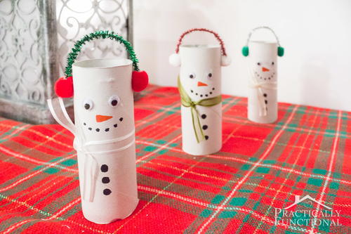 Recycled Toilet Paper Roll Snowman