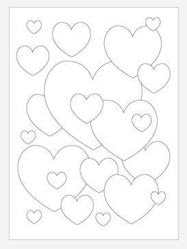 Bubbly Hearts Coloring Page