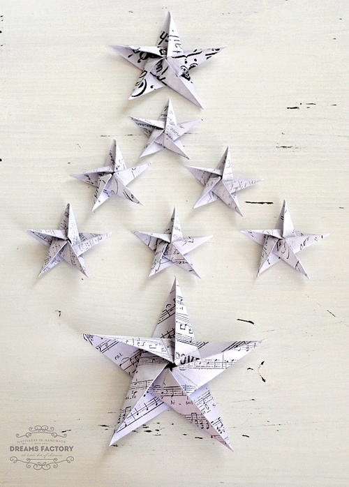 French DIY Paper Stars Ornaments