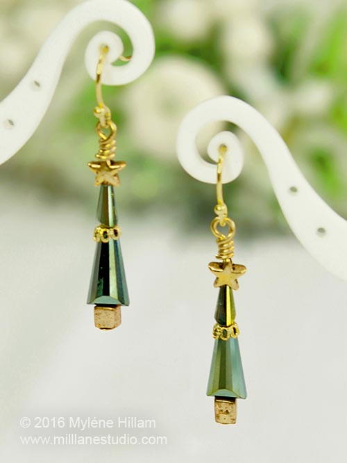 Modern Splendour Christmas Tree Earrings