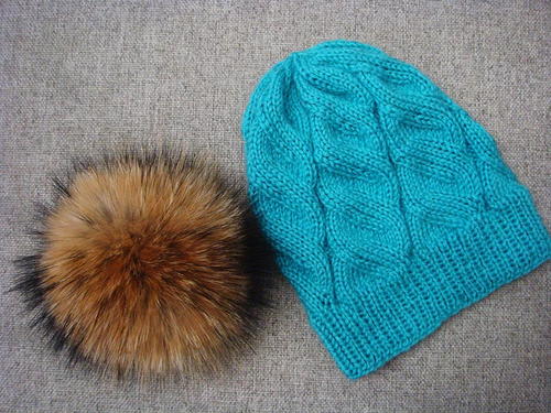 Azure Cable Knit Hat