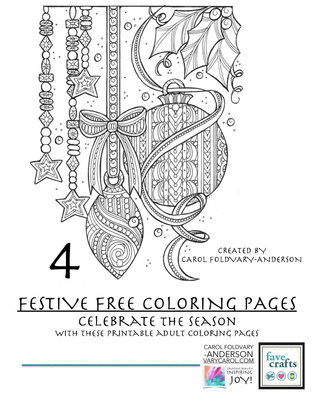 Download 4 Festive & Free Holiday Coloring Pages for Adults [PDF ...