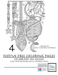 4 Festive Holiday Coloring Pages for Adults
