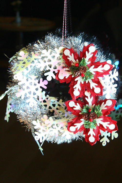 Tinsel Garland DIY Wreath