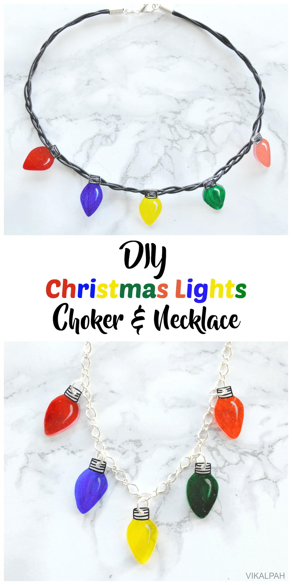 Christmas Lights Choker & Necklace