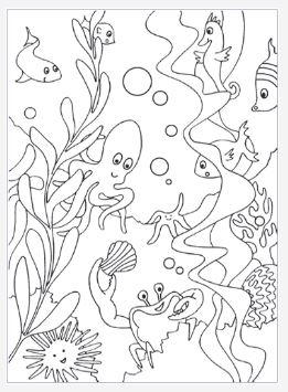 Under The Sea Characters Coloring Pages 3