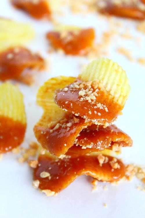 Easy Caramel Potato Chip Snacks