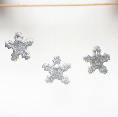 Sparkly Salt Dough Snowflakes