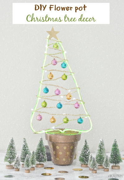 DIY Flower Pot Christmas Tree Decor