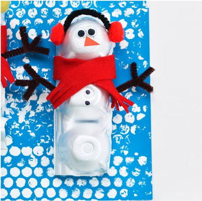 Snowman Egg Carton Winter Craft