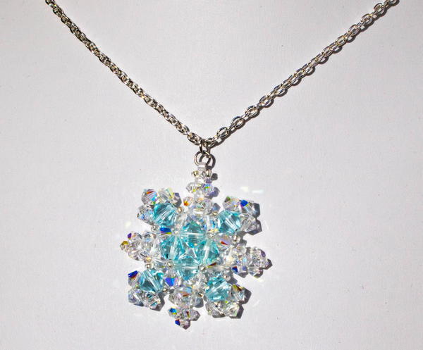 Bead Woven Snowflake Pendant