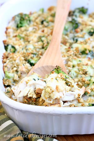 Swiss Chicken Stuffing Bake Allfreecasserolerecipescom