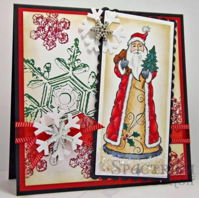 Old World Santa Stamped Christmas Card