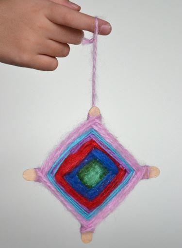 Woven Yarn Hopi Eye Christmas Ornaments