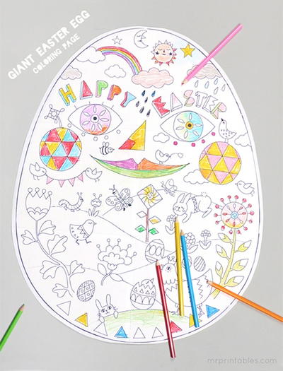 giant easter egg coloring page  favecrafts