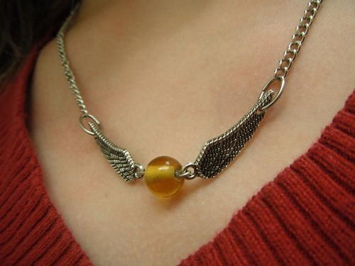 Harry Potter Inspired Golden Snitch DIY Necklace | AllFreeJewelryMaking.com