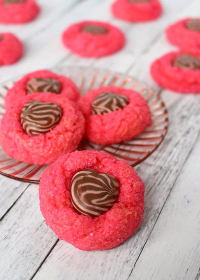 Strawberry Chocolate Heart Cookies