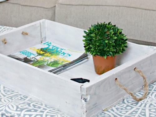 Repurposed Wine Crate DIY Serving Tray