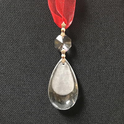 Etched Crystal Teardrop Ornament