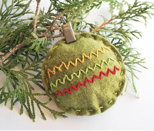 Stuffed Zig Zag DIY Christmas Ornament