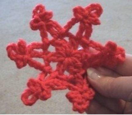 Santa Red Crocheted Snowflake