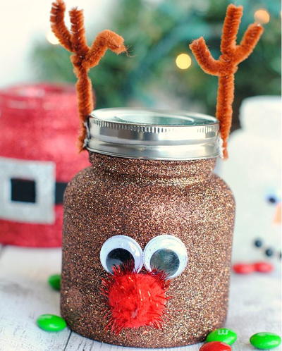 Christmassy Treat Jar Decorating Ideas