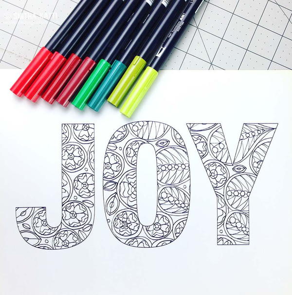 Joy Coloring Sheet