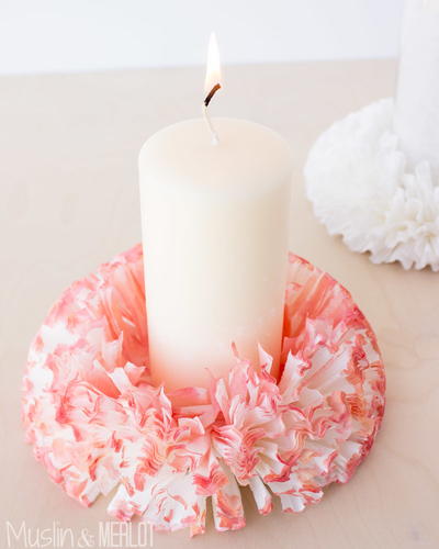 DIY Coffee Filter Candle Holders