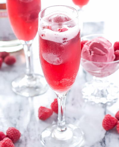 Raspberry Sorbet Bellinis