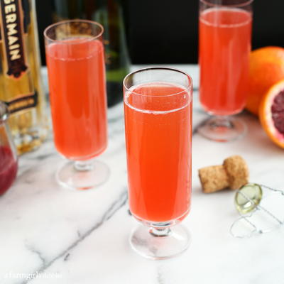 Blood Orange Mimosas with St Germain