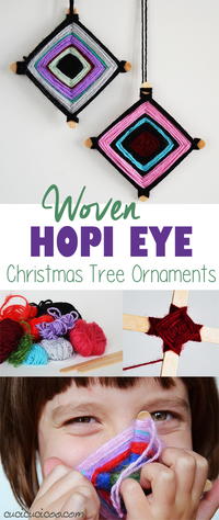 Woven Yarn Hopi Eye Christmas Ornaments