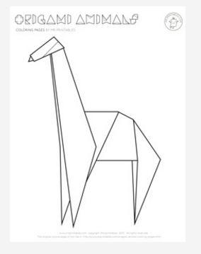 Origami Giraffe Coloring Page