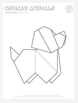 Origami Puppy Coloring Page