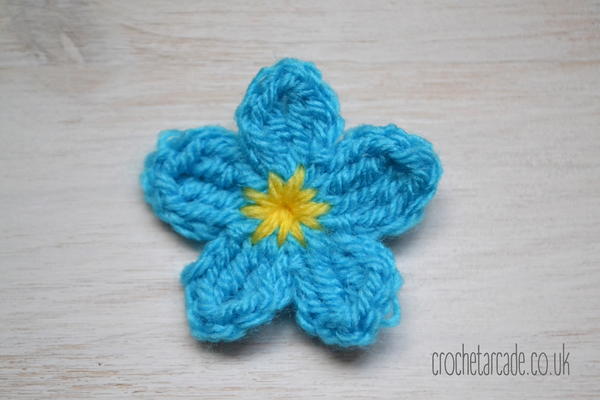  Handmade Forget Me Not Flowers, Crochet Forget-me-not