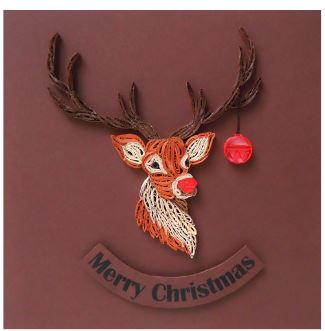 Quilled Rudolph Christmas Card