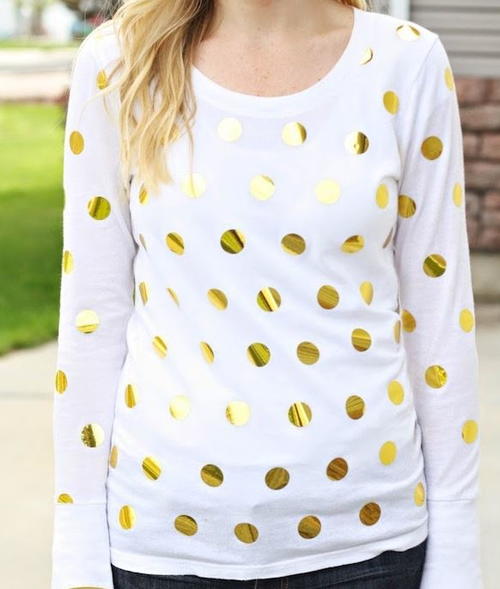 No Sew DIY Polka Dot Shirt