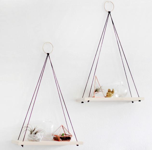 Simply Chic Hanging Homemade Shelves