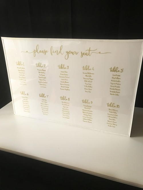 Hand Lettered Seating Chart