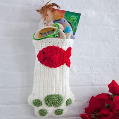 Purrfect Paw Crochet Christmas Stocking
