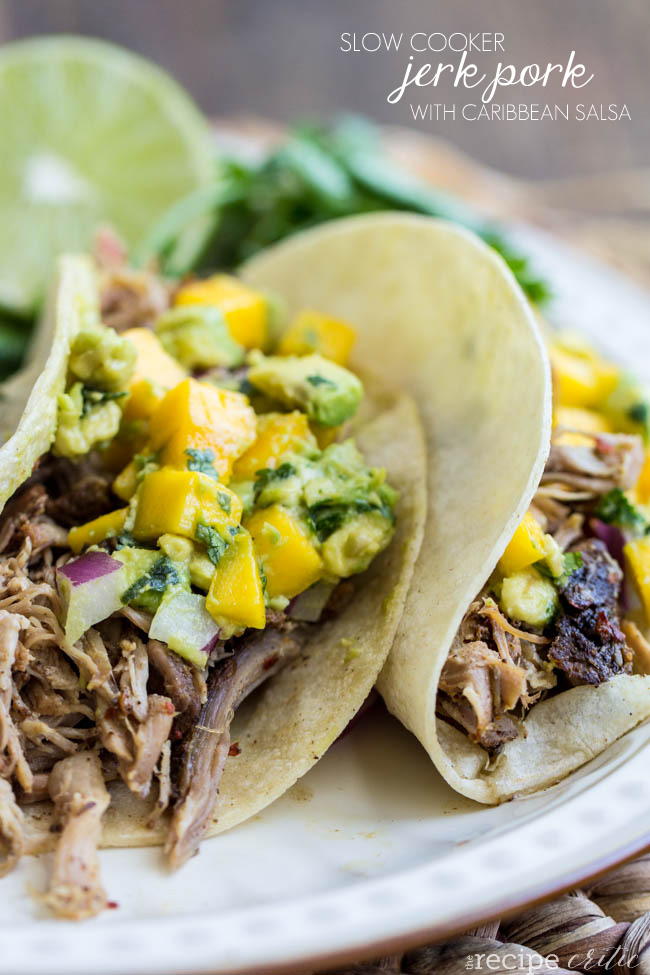Slow Cooker Jerk Pork with Caribbean Salsa