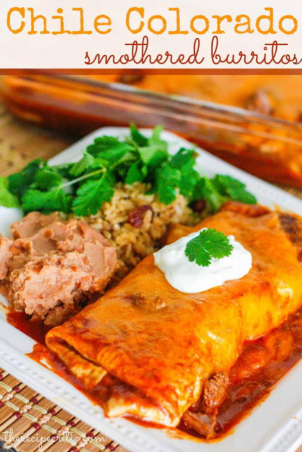 Slow Cooker Chile Colorado Smothered Burritos