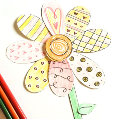 Cut And Color Printable Flower