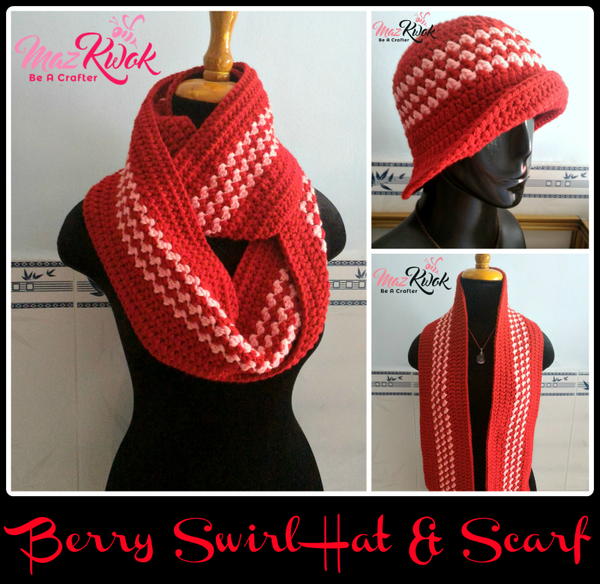 Berry Swirl Hat and Scarf