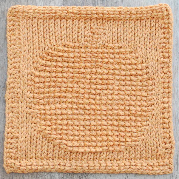 Pumpkin Tunisian Crochet Dishcloth