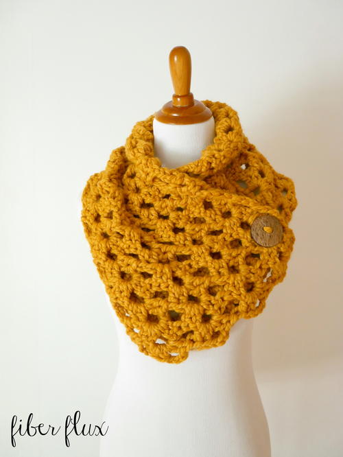 Autumn Morning Button Cowl