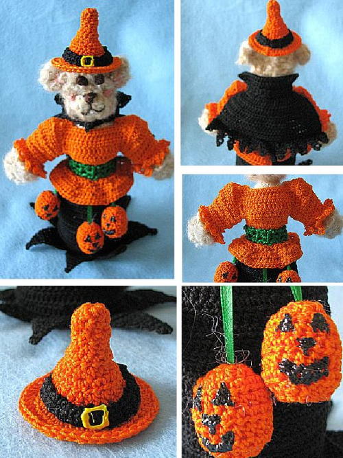 Miss Bear Pumpkin Witch