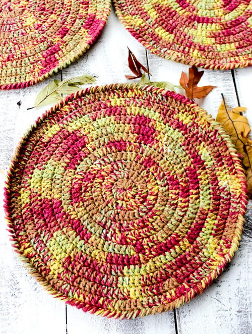 Download Autumn Placemats Free Crochet Pattern | AllFreeCrochet.com
