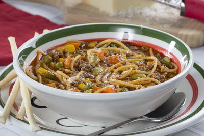 Quick Spaghetti Beef Soup