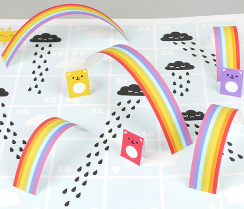 Clouds And Rainbows Printable Board Game